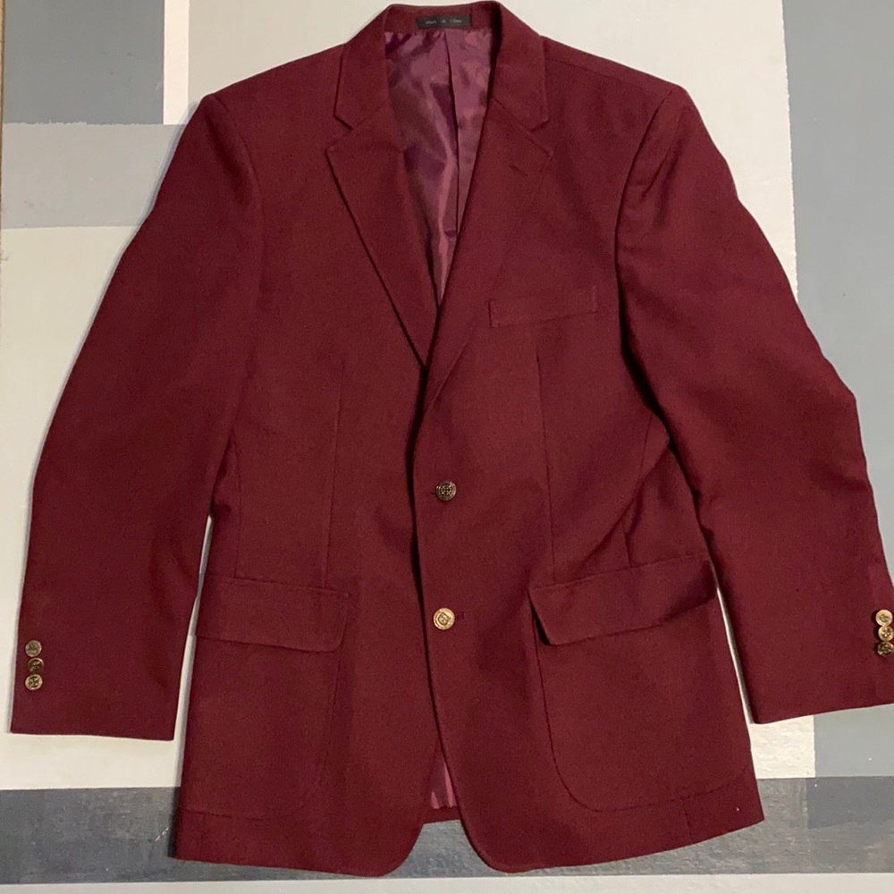 Men's Burgundy Neil Allyn Career Apparel Blazer